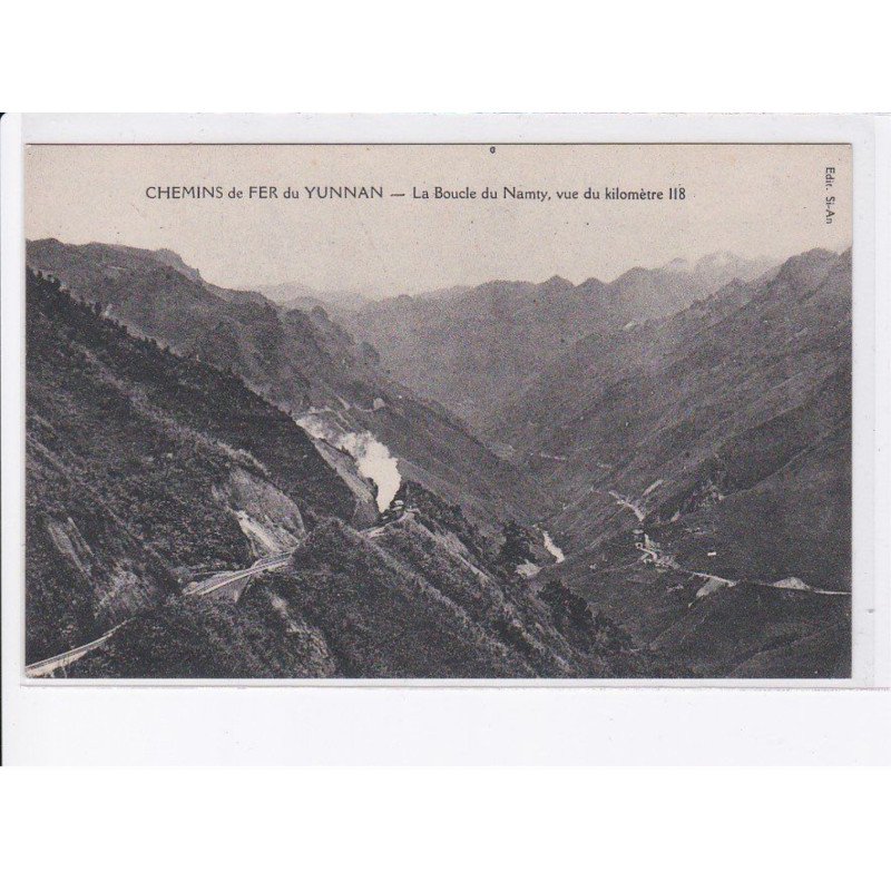 CHINE: chemin de fer du yunnan la boucle du namty, vue du kilomètre 118, train - très bon état