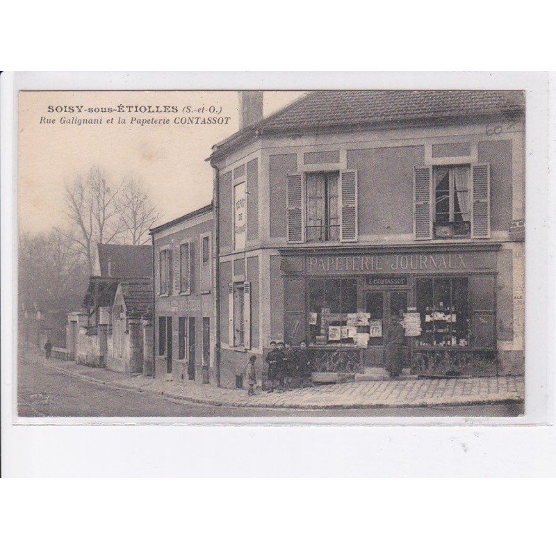 SOISY-SOUS-ETIOLLES: rue galignani et la papeterie contassot, journaux - très bon état