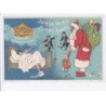 PUBLICITE: FERNEL cirque d'hiver joyeux noël bonne année, les fratellini, père-noël, clown, femme - très bon état