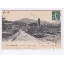 PELUSSIN: arrivée du tramway, ligne de grand-croix à péllussin, train - très bon état