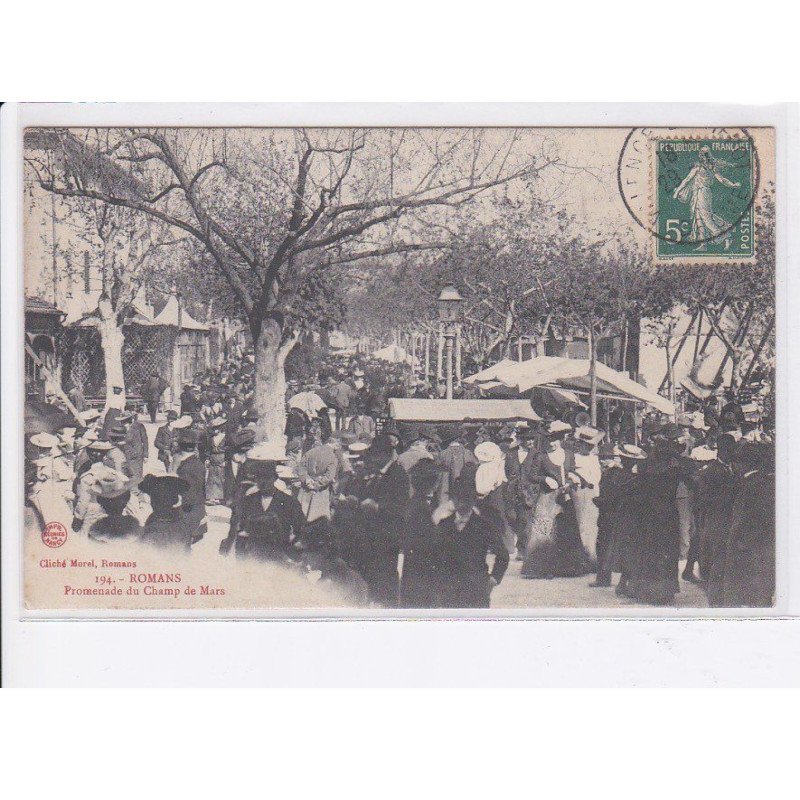 ROMANS: promenade du champ de mars, marché - très bon état