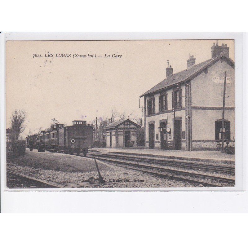 LES LOGES: la gare, rail, wagons, train - très bon état
