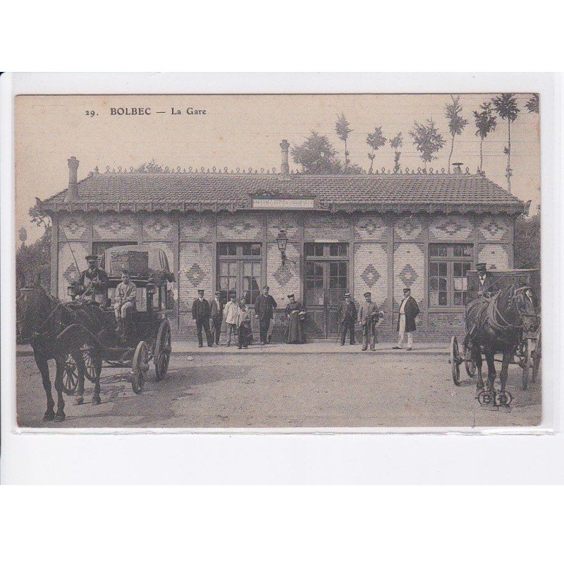 BOLBEC: la gare, attelage - très bon état