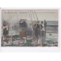 VEULETTES-sur-MER: les pêcheuses (rare en couleur) - état