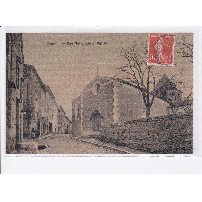 COGOLIN: rue natiionale et église - très bon état