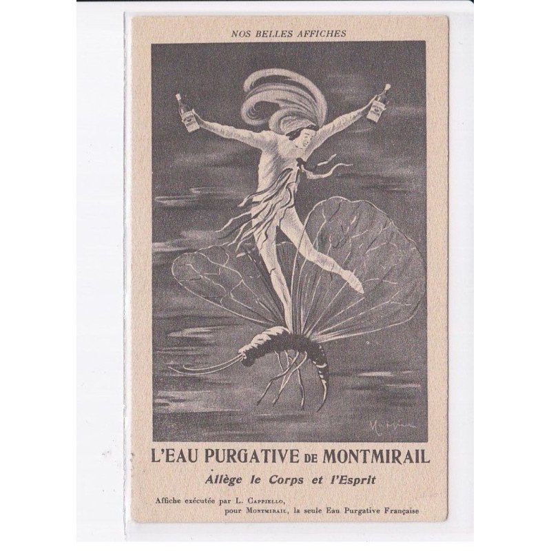 PUBLICITE:   CAPPIELLO Leonetto - l'eau purgative de montmirail allège le corps et l'esprit - très bon état