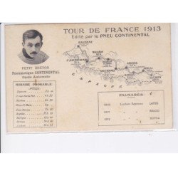 SPORTS: cyclisme, tour de france 1913, édité par le pneu continental, petit breton, équipe automoto - très bon état