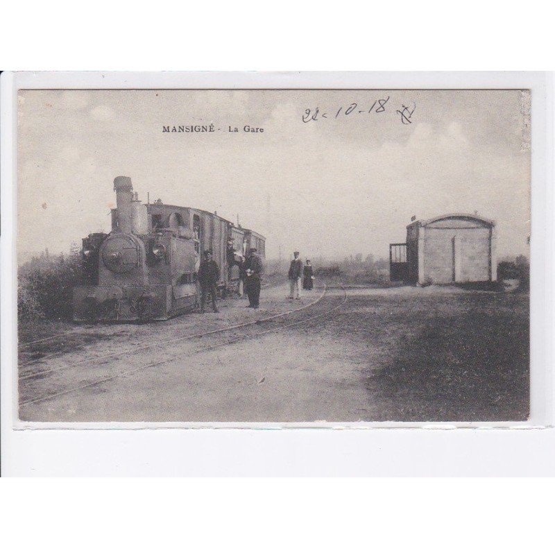 MANSIGNE: la gare, train, rail - très bon état