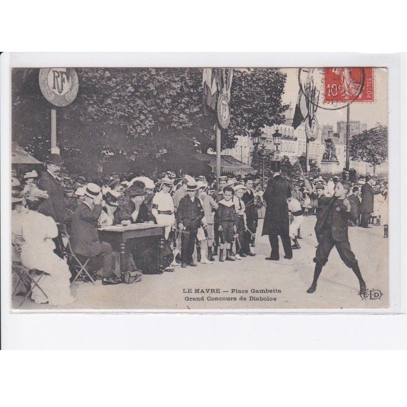 LE HAVRE: place gambetta, grand concours de diabolos - très bon état