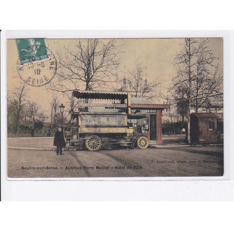 NEUILLY-sur-SEINE: autobus porte maillot, hôtel de ville, omnibus - très bon état