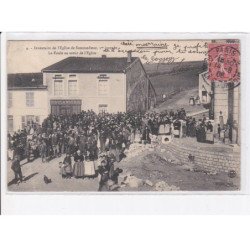 SOMMEDIEUE: inventaire de l'église, 1er journée la foule au sortie de l'église - très bon état