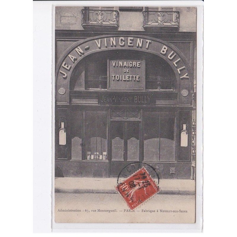 PARIS: 75002, Jean-Vincent Bully, vinaigre de toilette, commerce - très bon état