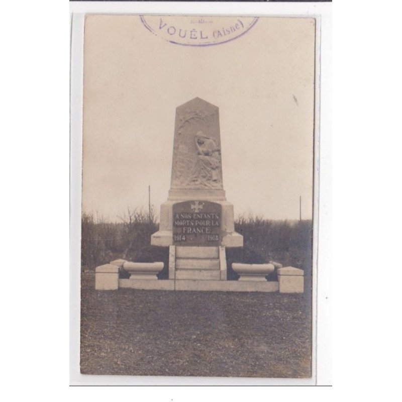 VOUEL : monument aux morts, a nos enfants morts pour la france, 1914-1918 - tres bon etat