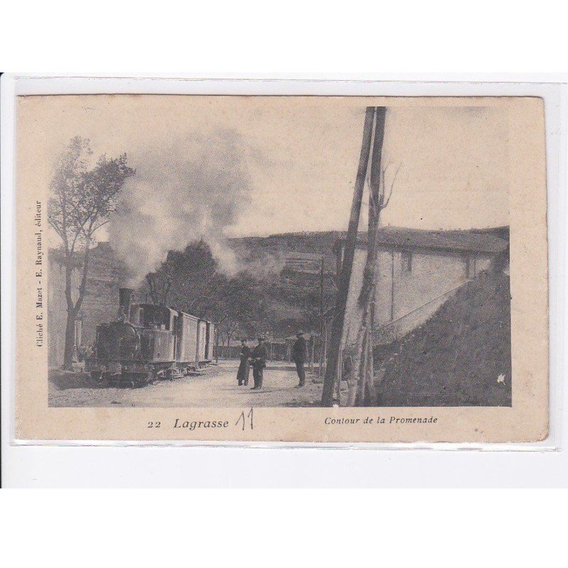 LAGRASSE: contour de la promenade, chemin de fer vue aérienne 10x15 - état