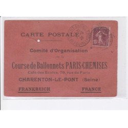 CHARENTON-le-PONT: course de ballonets paris-chemises, aviation, ballons rond - très bon état