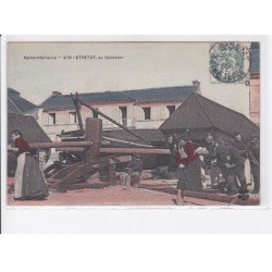 ETRETAT: au cabestan, mtil (rare en couleur) - très bon état