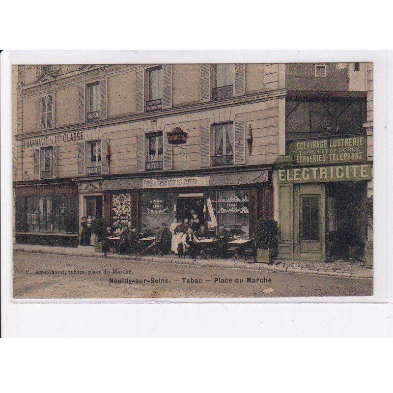 NEUILLY-sur-SEINE: tabac, place du marché, éclairage lustrerie electricité, pharmacie - très bon état