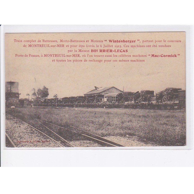 MONTREUIL-sur-MER: train complet de batteuses, motto-batteuses et moteurs "wintenberger" - très bon état