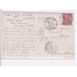 LIZY-sur-OURCQ:  carte photo de la place du marché - boulangerie, vannerie - état