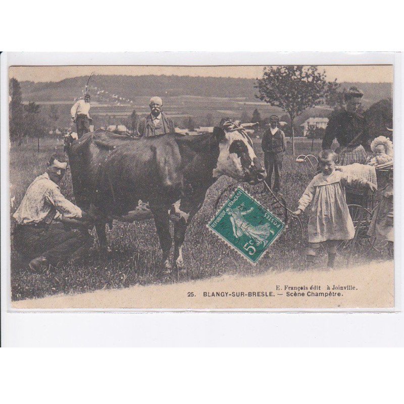 BLANGY-sur-BRESLE: scène champêtre, vache, agriculture - très bon état