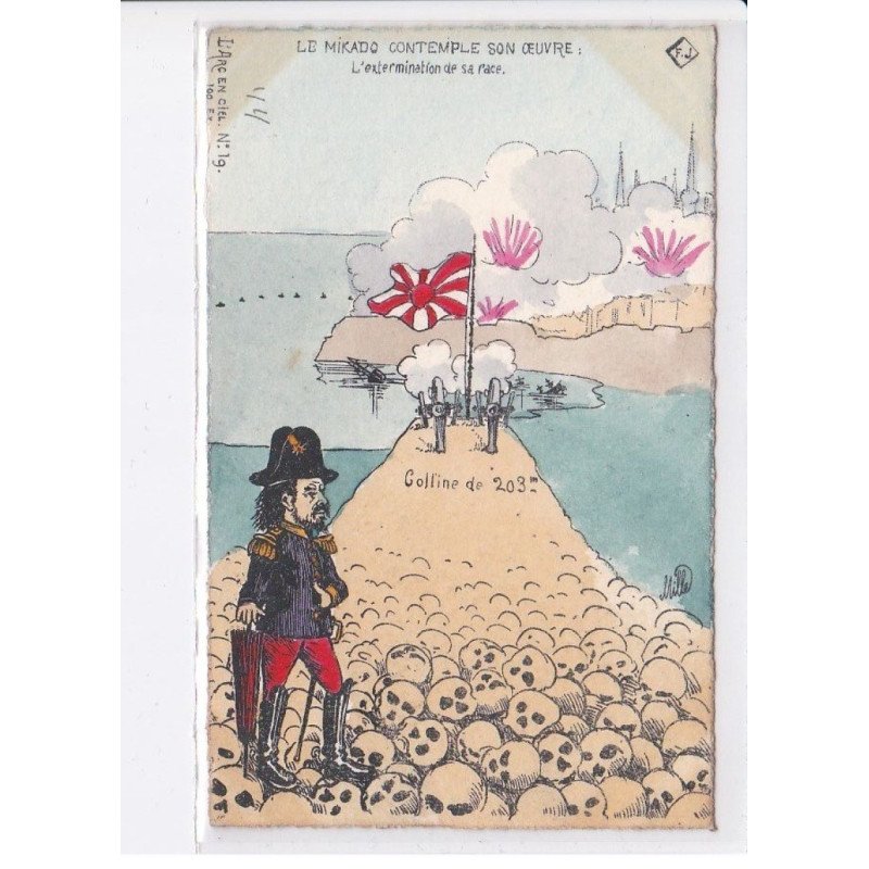MILLE: guerre russo-japonaise, le mikado contemple son oeuvre: l'extermination de sa race - très bon état