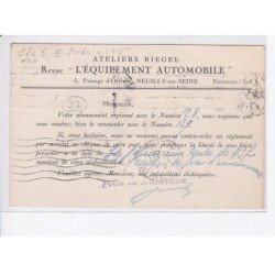 NEUILLY-sur-SEINE: revue l'équipement automobile, ateliers riegel - état