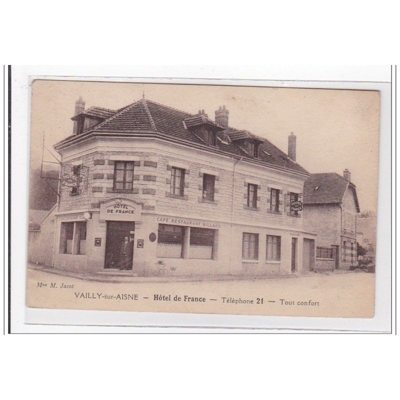 VAILLY-sur-AISNE : hotel de france, telephone 21, tout confort - etat