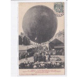 STENAY: la fête 19 août. 1906 place d'armes ascension d'un ballon de 400 mètres cubes aéronaute Langlois - très bon état
