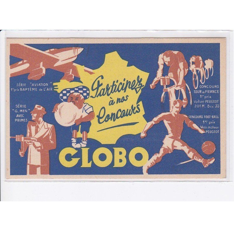 NEUILLY-sur-SEINE: publicité, chewing-gum "globo" Théodore Muller, participez à nos concours - très bon état