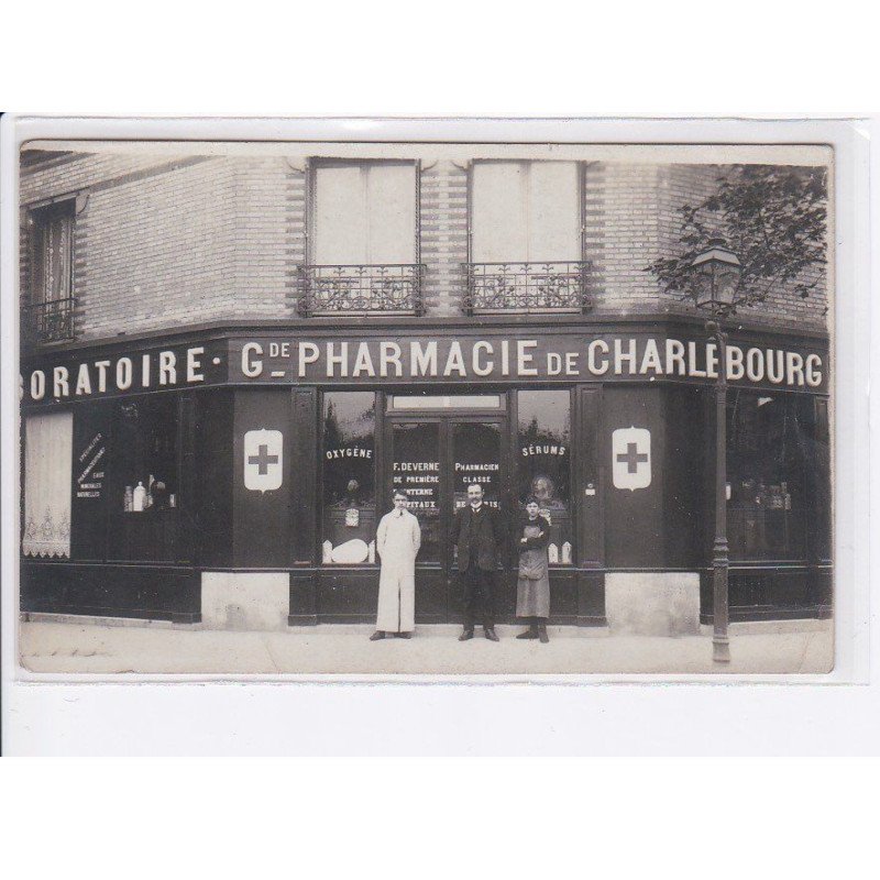 LA GARENNE COLOMBES: grande pharmacie de charlebourg, F. Deverne - état