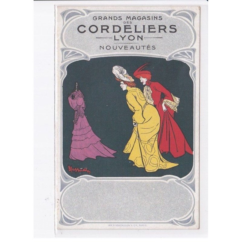 PUBLICITE:  CAPPIELLO Leonetto -grands magasins cordeliers lyon nouveautés, femmes, mode - très bon état