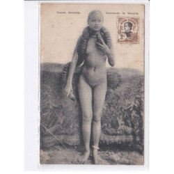 femme nue annamite, charmeuse de serpents, nus vue aérienne 10x15 - très bon état