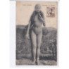 femme nue annamite, charmeuse de serpents, nus vue aérienne 10x15 - très bon état
