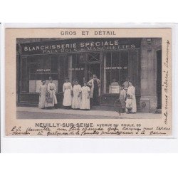 NEUILLY-sur-SEINE: blanchisserie spéciale, Paux-cols et manchettes, avenue du roule 35 - très bon état
