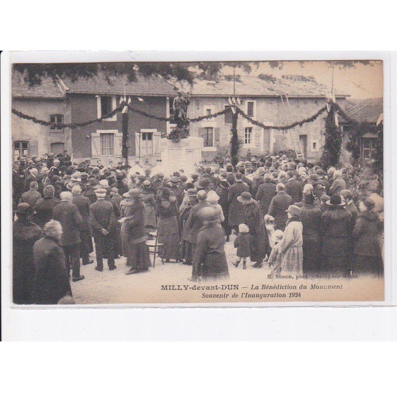 MILLY-devant-DUN: la bénédiction du monument, souvenir de l'inauguration 1924 - très bon état