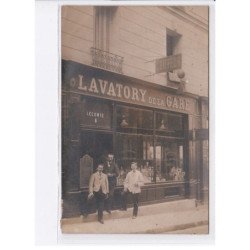 LA GARENNE COLOMBES: lavatory de la gare, coiffeur, lecomte - très bon état