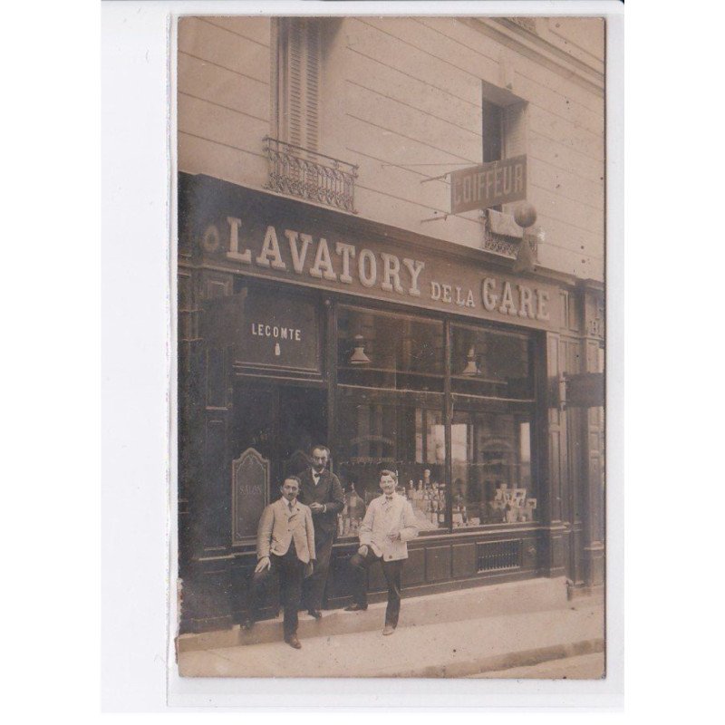 LA GARENNE COLOMBES: lavatory de la gare, coiffeur, lecomte - très bon état