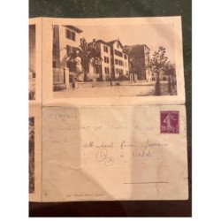 AJACCIO : carte postale dépliante - internat de jeunes filles - bon état