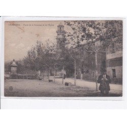 CALENZANA: place de la fontaine et de l'église - état