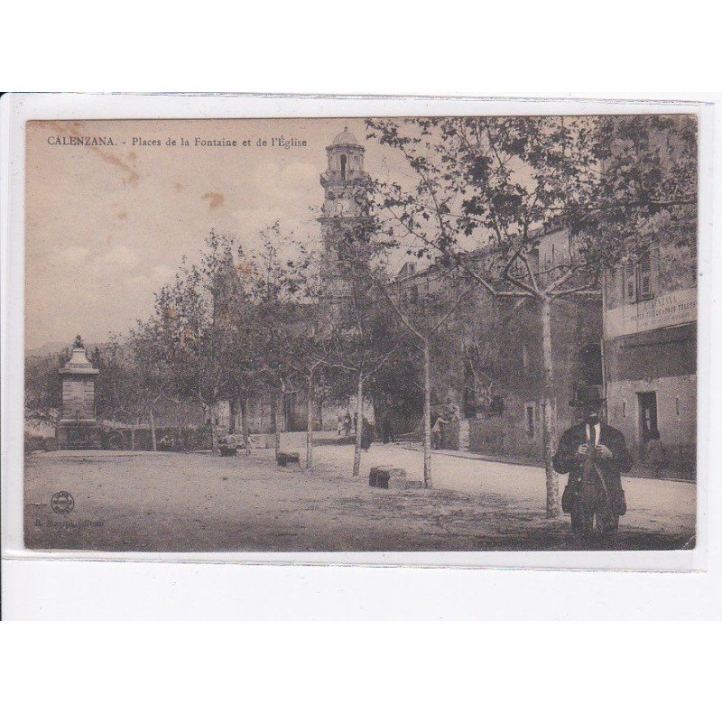 CALENZANA: place de la fontaine et de l'église - état