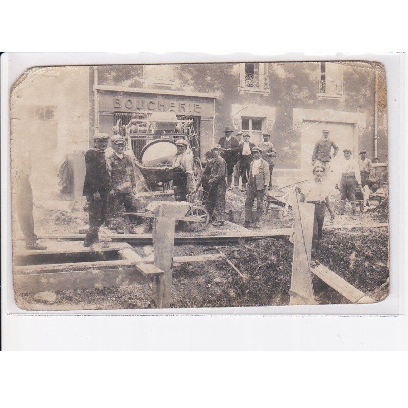 STENAY: destruction du lavoir, place ancel, boucherie, ouvriers - état