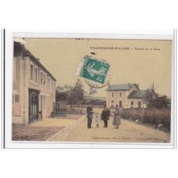 VILLEFRANCHE-D'ALLIER : entrée de la gare (GARE) (toillée) - tres bon etat