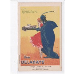 PUBLICITE: STALL- diable, une delahaye, garage central E. Leroy concessionnaire granville, automobile - très bon état