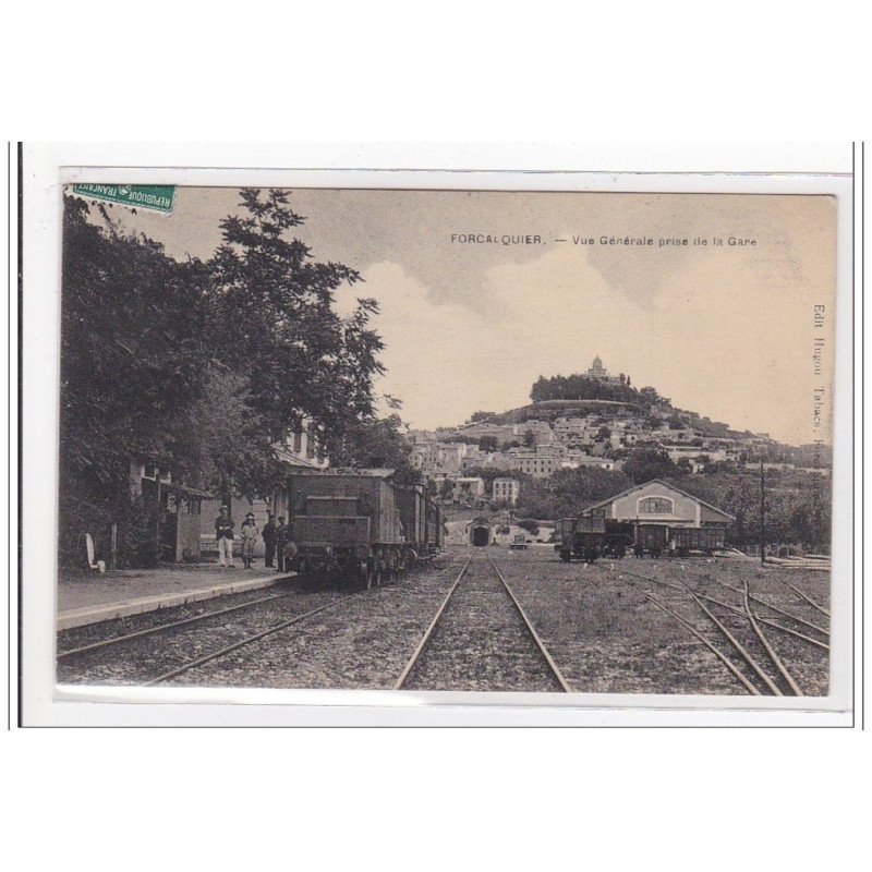 FORCALQUIER : vue generale prise de la gare (GARE) - tres bon etat