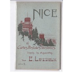 NICE: 16 CPA, pochette, d'après les aquarelles de E. Lessieux, série B - très bon état