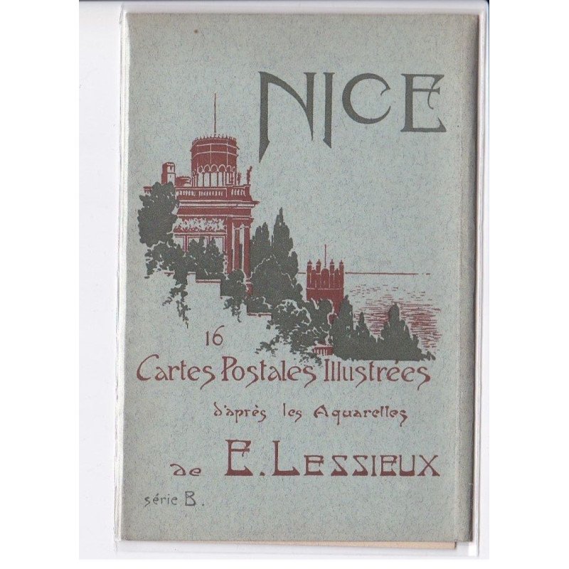 NICE: 16 CPA, pochette, d'après les aquarelles de E. Lessieux, série B - très bon état