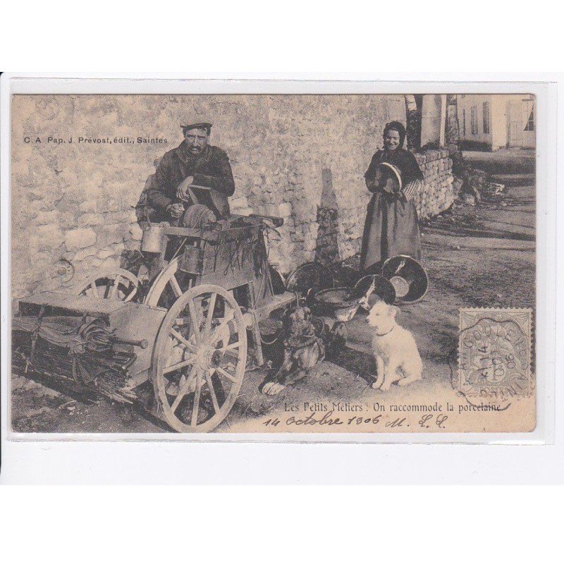 environs SAINTES:  les petits métiers on raccommode la porcelaine - état
