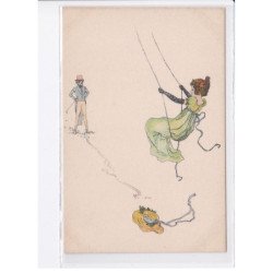 Raphael Kirchner, 10 CPA, croquet, badmington, sports - très bon état