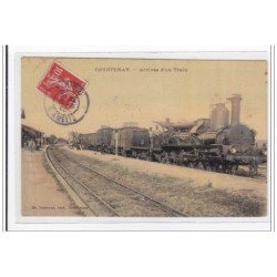 COURTENAY : arrivée d'un train (toillée) (GARE) - etat