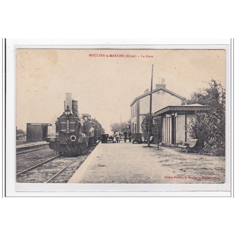 MOULINS-le-MARCH : la gare (GARE) - tres bon etat